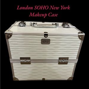 SOLD!!!         White hard side professional travel makeup case
